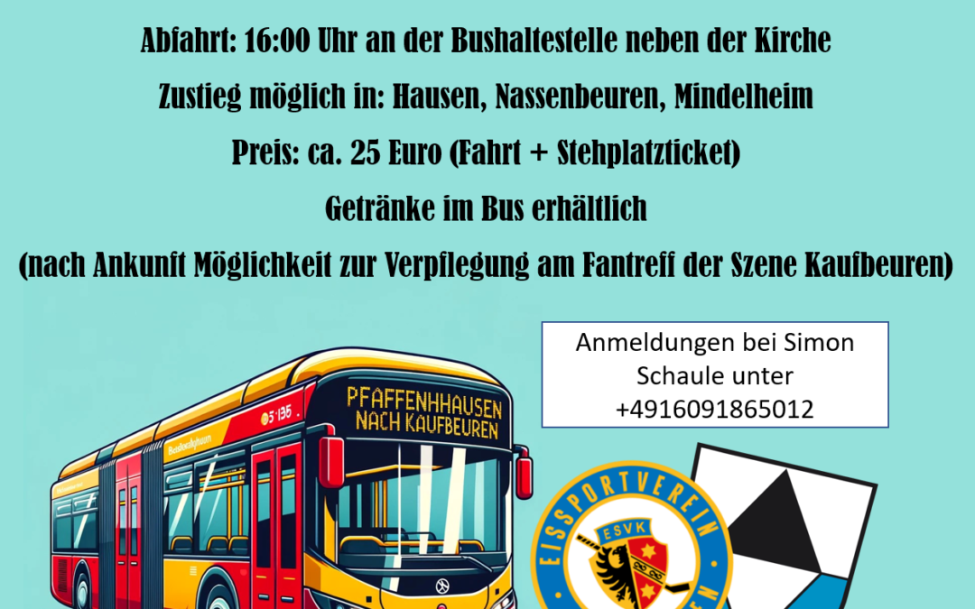 Busfahrt zum ESV Kaufbeuren am 22.12.23