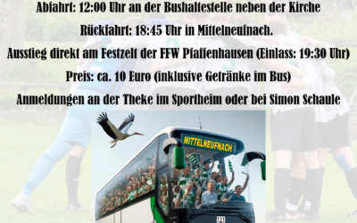 Busfahrt zum letzten Saisonspiel nach Mittelneufnach