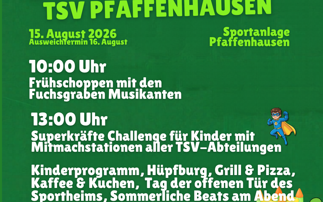 Tag des Sports beim TSV Pfaffenhausen – Ein Tag für die ganze Familie 🟢⚪